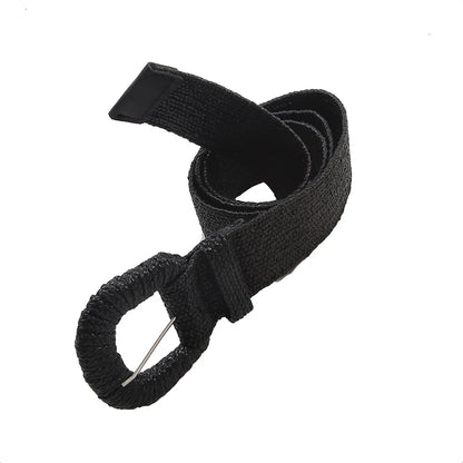 Retro Women Braided Wide Pin Buckle Belt Summer Fashion - Smarsty