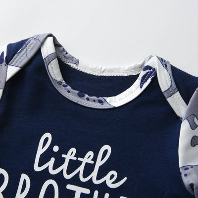 Newborn Baby Boys Fashion Clothes Set Letters Printed Long Sleeve Romper Bodysuit Top + infant Pants with Hat - Smarsty