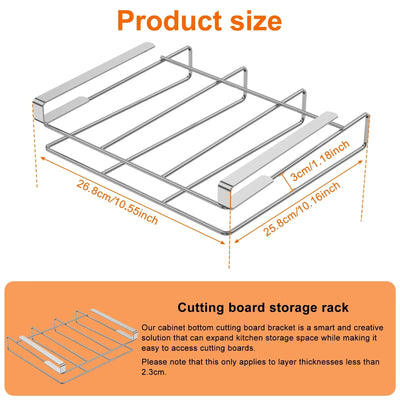 Under Cabinet Cutting Board Organizer Holder Kitchen Hanging Chopping Board Pot Lid Kitchenware Storage Rack Stainless Steel by Smarsty
