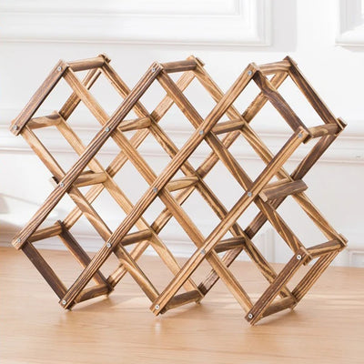 3/10 Bottles Wooden Wine Rack Wine Holders Kitchen Assembled Display Stand Organizer Storage Bar Wine Cabinet Wine Bottle Rack by Smarsty