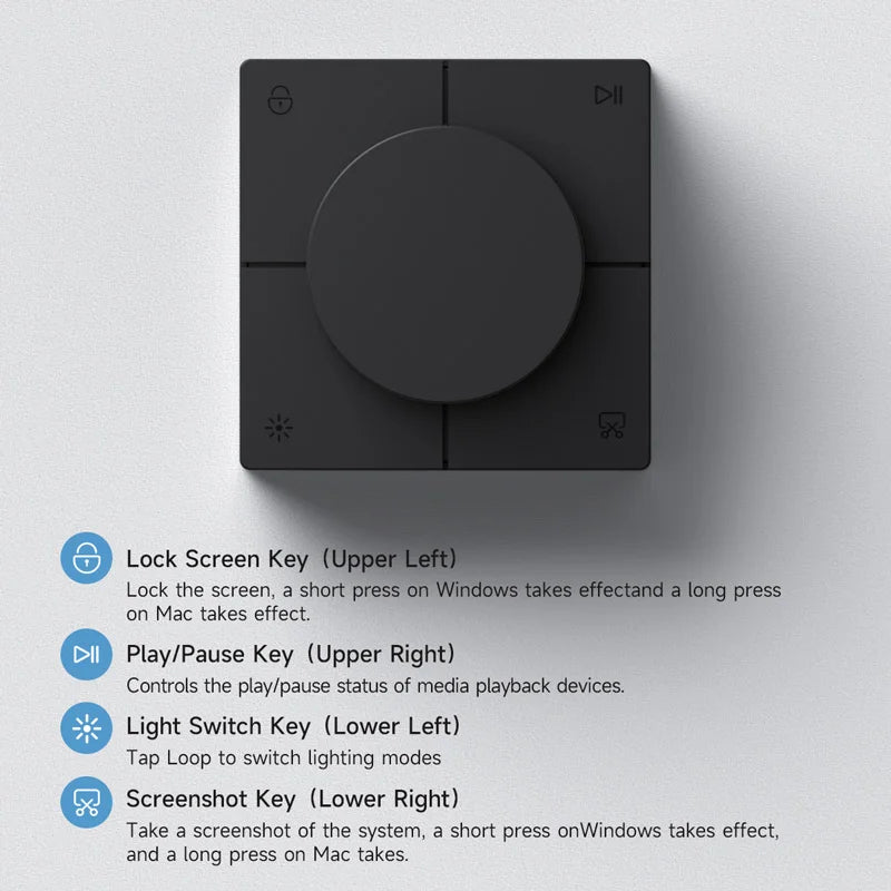 USB C Hub Docking Station Shortcut Buttons Volume Control
