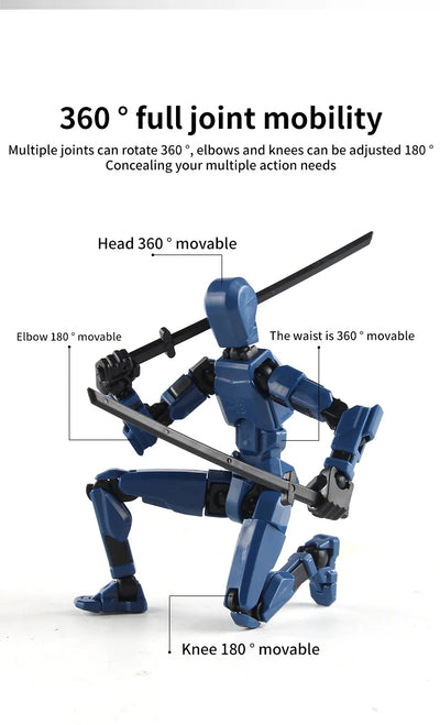 DIY Luminous T13 Multi-Jointed Movable Shapeshift Robot 3D Printed Mannequin Lucky robot and dog Action Figures Toys kids Gifts - Smarsty