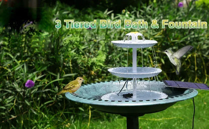 Solar Bird Bath Fountain with Detachable Pump for Garden Decor - Smarsty