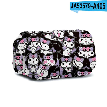 Cartoon Double Layer Pencil Bag for Kids School Use - Smarsty