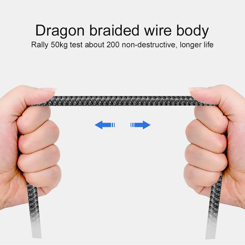 USB A to Type C Fast Charging Cable Nylon 1M 2M 3M - Smarsty