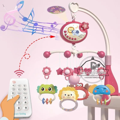 Musical Baby Crib Mobile with Lights Music Projection for Infants Remote Control Crib Toys for Newborn Baby Mobile for Crib Toys - Smarsty
