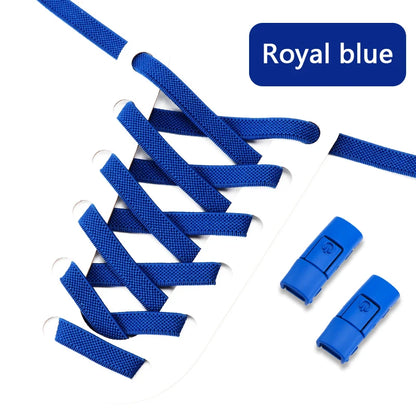 No Tie Shoe laces Press Lock Shoelaces without ties Elastic Laces Sneaker Kids Adult 8MM Widened Flat Shoelace for Shoes - Smarsty