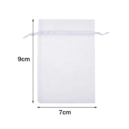 50pcs White Sheer Organza Jewelry Gift Bags - Smarsty