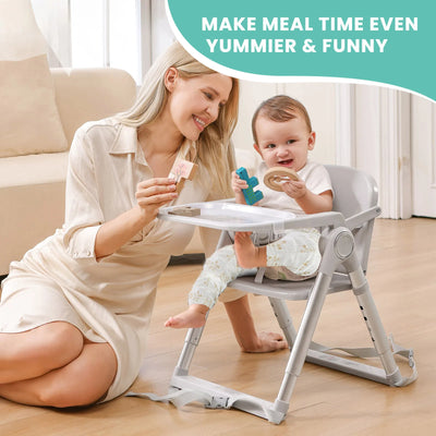 Baby Folding Booster Seat High Chair For Dining, Baby Toddler Portable Feeding Seat for Children 6 Months to 3 Years Approx - Smarsty