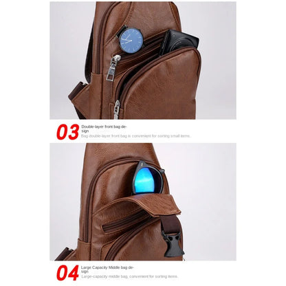 Mens USB Chest Bag With Portable Charging Crossbody - Smarsty
