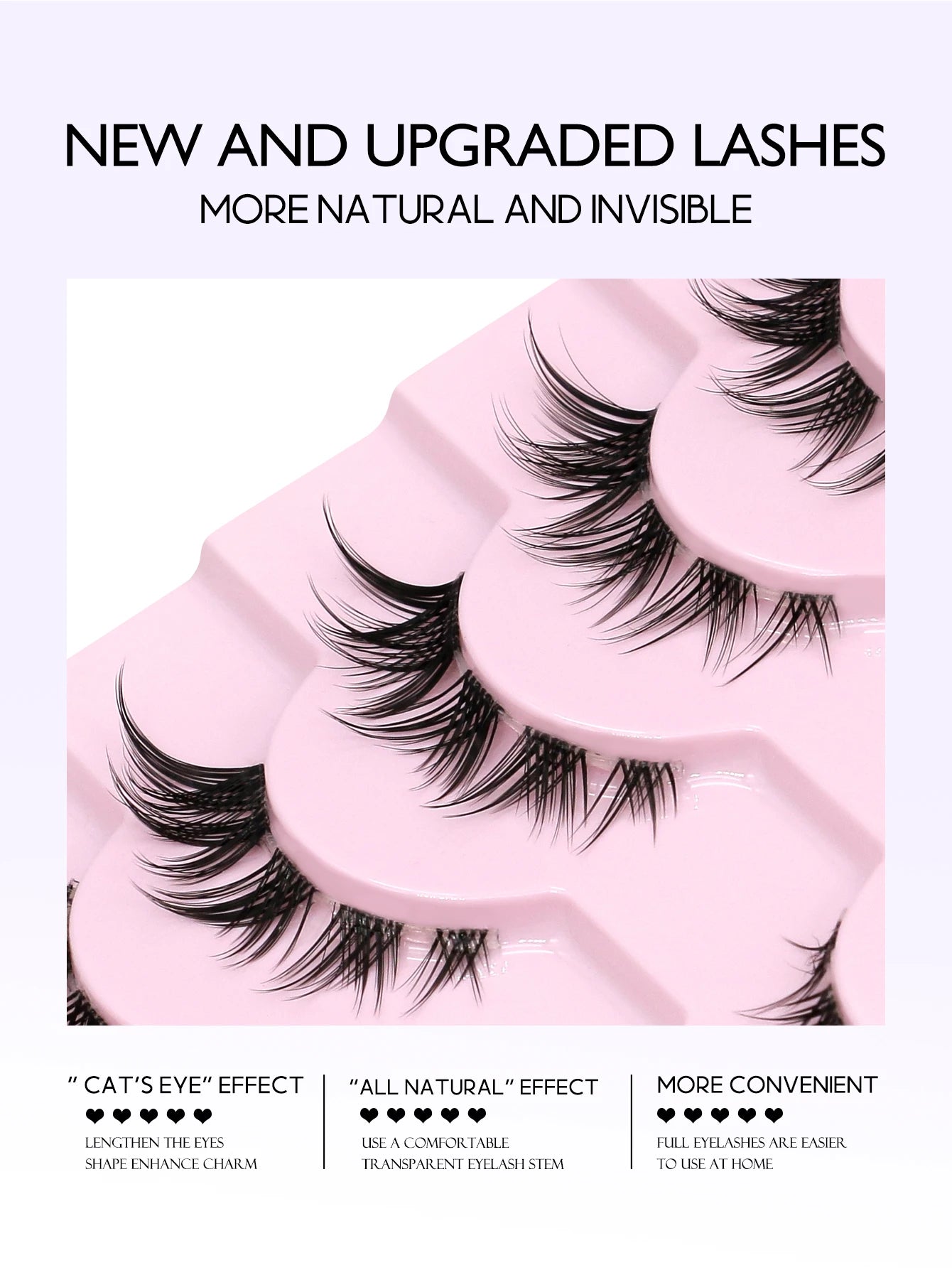 GROINNEYA Soft Natural Cat Eye Faux Mink Lashes - Smarsty
