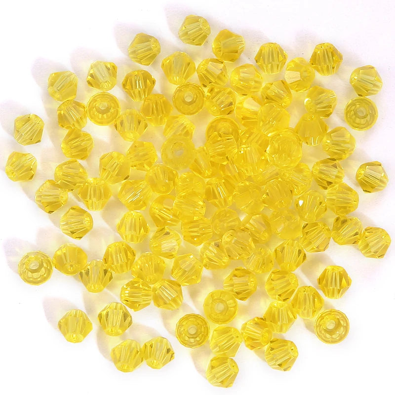 100Pcs 4MM Glass Bicone Beads for Jewelry Making - Smarsty