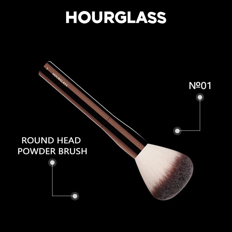 Hourglass Round Head Powder Brush for Soft Makeup Application - Smarsty