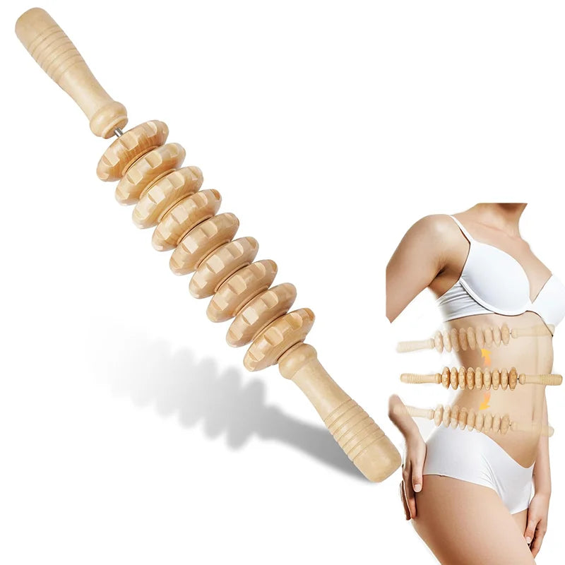 Wooden Massage Roller for Sore Muscle Relief and Circulation - Smarsty