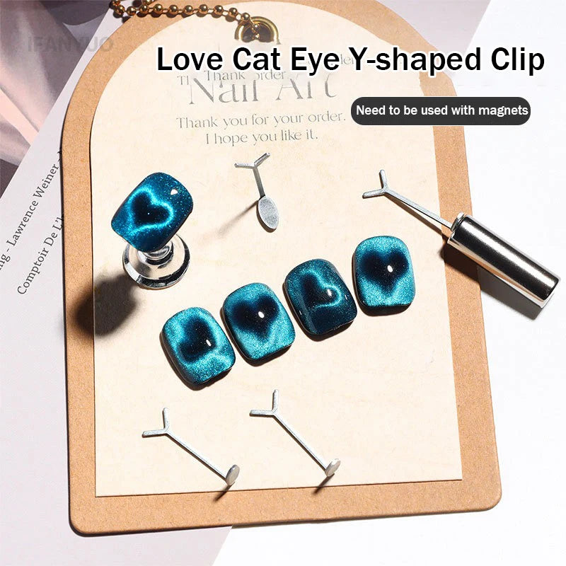 Heart Shaped Cat Eye Nail Magnet Set for DIY Art - Smarsty