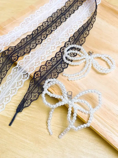 Fancy Lace Shoelaces for Women Casual Shoes 2.9CM Width Flat Shoelace for Sneakers Black White Shoe Laces Accessorices - Smarsty