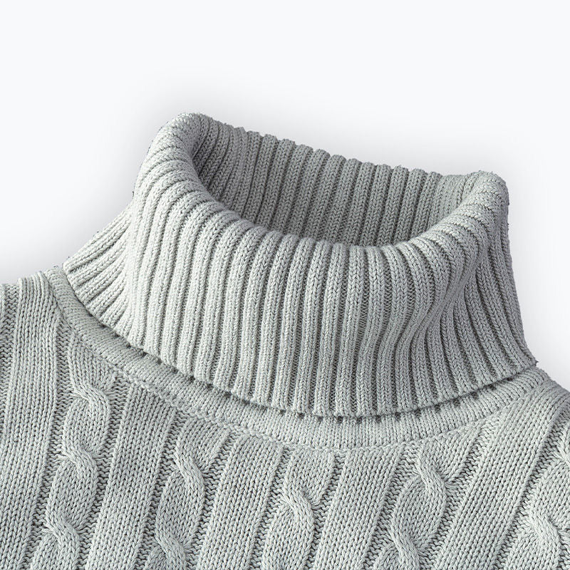 New Turtleneck Sweater Casual Men's Rollneck Knitted Sweater Keep Warm Men Jumper Woolen Sweater - Smarsty