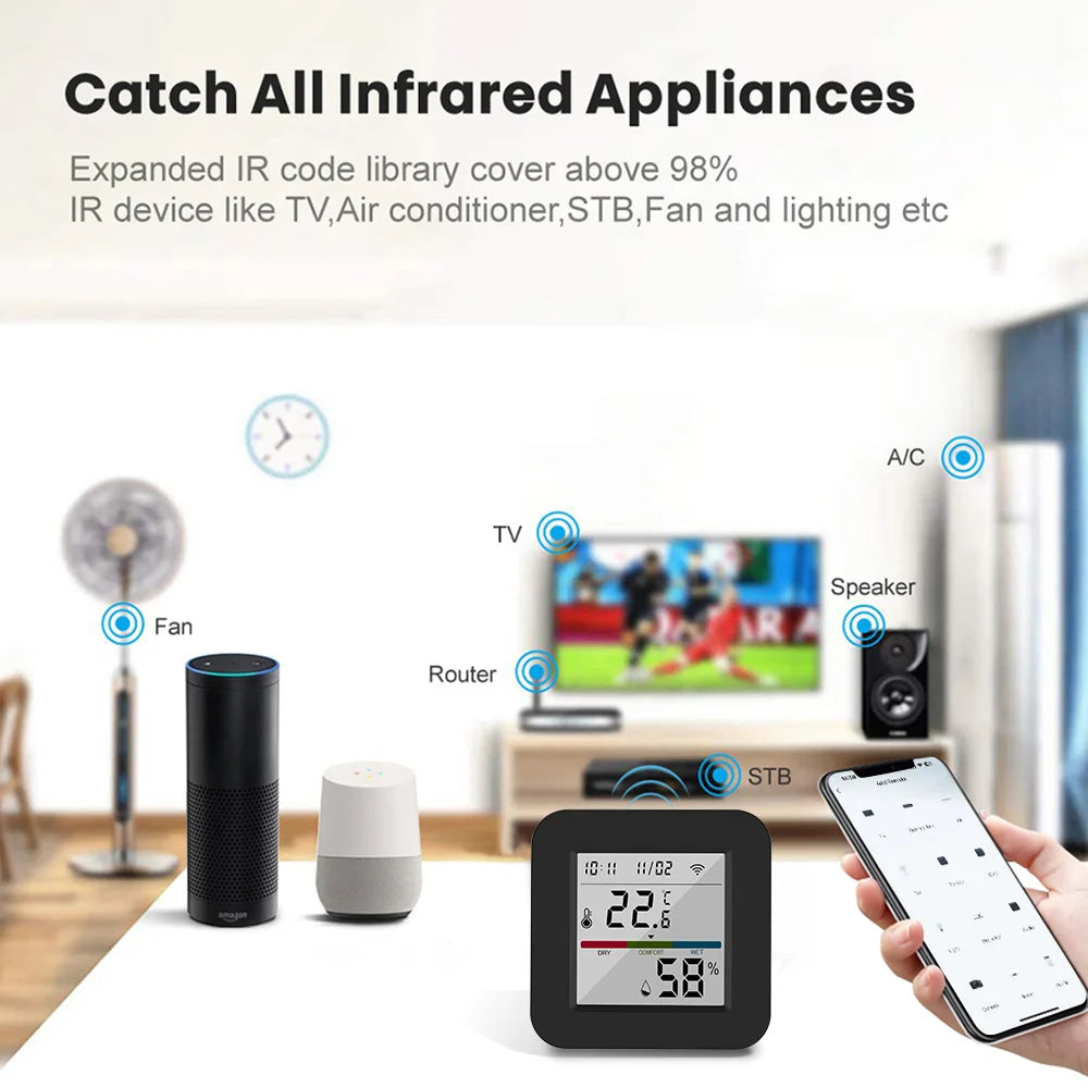 Tuya Smart Universal IR Remote With Temperature Sensor - Smarsty