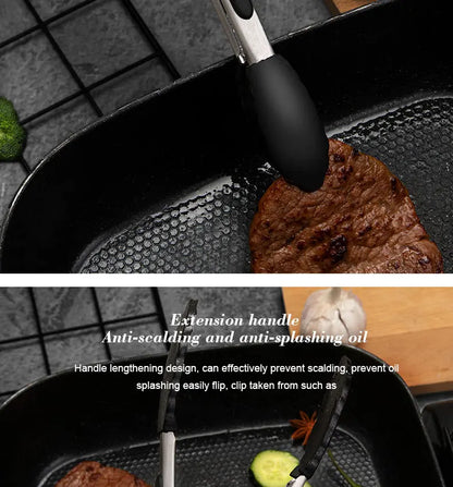 Black Silicone Food Tongs for Easy Cooking and Grilling - Smarsty
