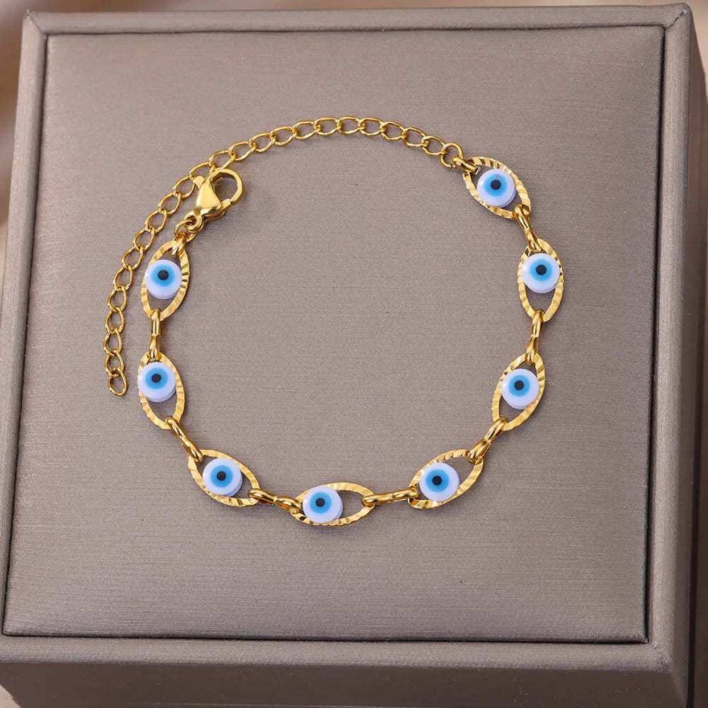 Gothic Rainbow Evil Eye Bracelet for Women - Smarsty