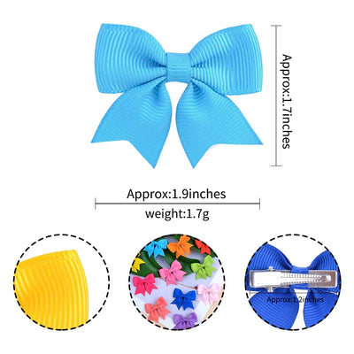 Handmade Baby Girls Bow Hair Clips Set Nontoxic Soft - Smarsty
