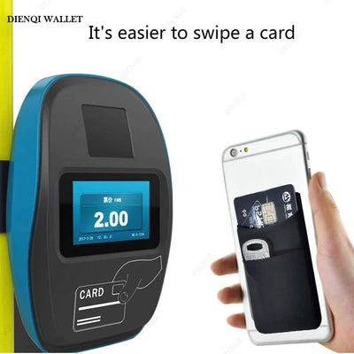 Fashion Elastic Cloth Cell Phone Card Holder Mobile Phone Wallet Case Credit ID Card Holder Adhesive Sticker Pocket Money Bag - Smarsty