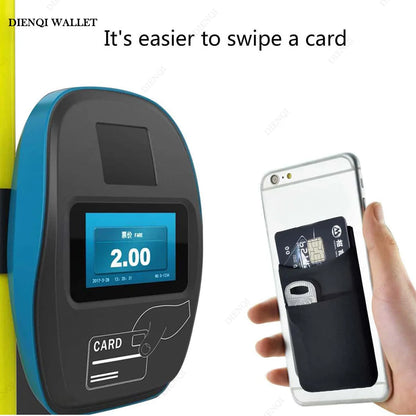 Fashion Elastic Cloth Cell Phone Card Holder Mobile Phone Wallet Case Credit ID Card Holder Adhesive Sticker Pocket Money Bag