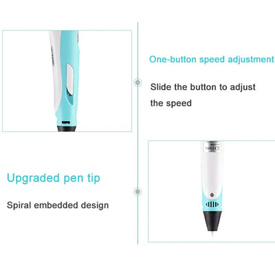 3D Pen 3d Printing Pen Children DIY Drawing Pens PLA Filament Birthday Christmas Boys Girls Gift For Kids With Travel Case - Smarsty