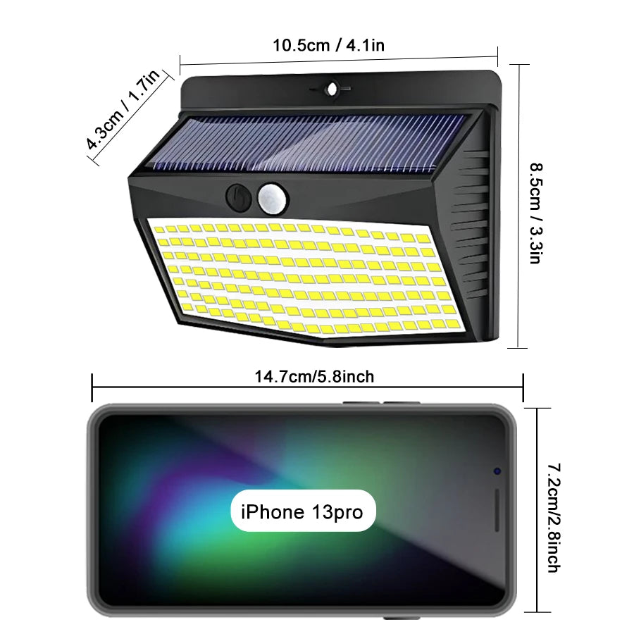 138 LED Solar Wall Lights with Motion Sensor - Smarsty
