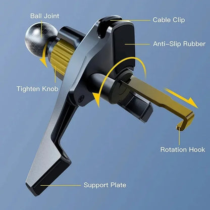 Car Phone Holder Air Vent Clip Mount 17mm Ball Head - Smarsty