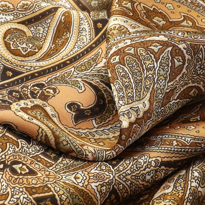 Bohemian Silk Square Scarf for Women Luxury Floral Print - Smarsty