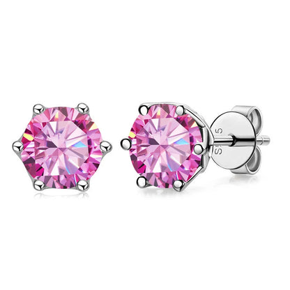 1 CT D Color Moissanite Stud Earrings Sparkling 925 Silver - Smarsty
