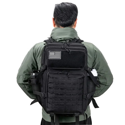 25L/45L Tactical Backpack for Men and Women Outdoor Survival Bug Out Bag Small School Rucksack Hking with Bottle Holder - Smarsty