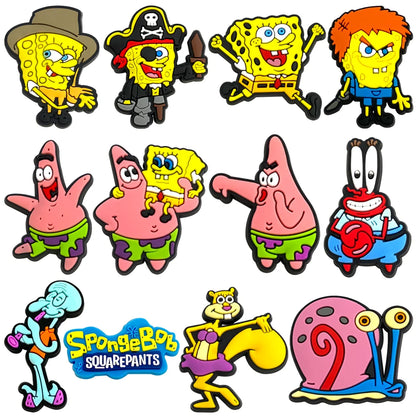 20pcs/set Shoe Charms DIY Spongebob Accessories For PVC Decorations Fit to Bubble Slides Sandals