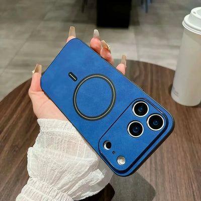 For Magsafe Leather Shockproof Phone Cases For iPhone 17 16 15 14 13 12 11 Pro Max 16e Plus Air Magnetic Wireless Charge Cover - Smarsty