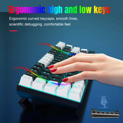 68 Keys Mechanical Keyboard With Ergonomic RGB Backlight