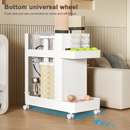 Gym Equipment Holder with Wheels Sports Equipment Storage Rack Yoga Mat Storage Basket Fitness Equipment Sports Tools Organizer by Smarsty