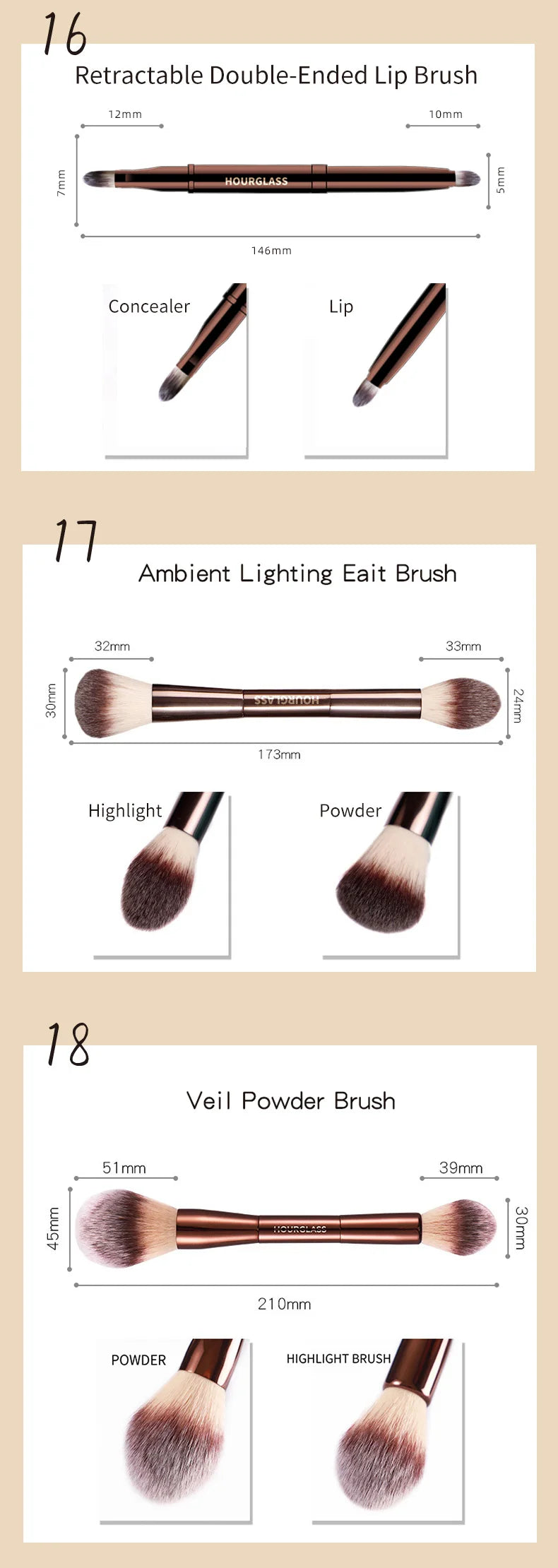 Hourglass Professional Makeup Brush for Versatile Application - Smarsty