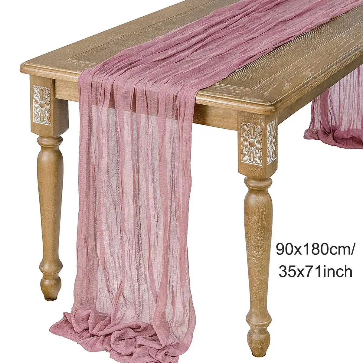 Sage Semi-Sheer Gauze Table Runner for Elegant Dining - Smarsty