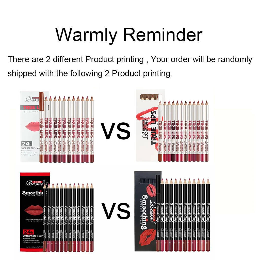 12 Piece Long Lasting Lipstick Set with Lip Liner - Smarsty
