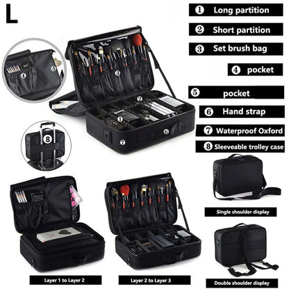 Travel Makeup Case With Large Capacity Cosmetic Organizer - Smarsty