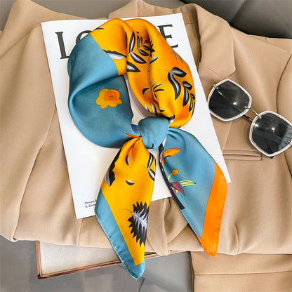 Luxury Silk Square Scarf Soft Satin Neck Hair Tie - Smarsty