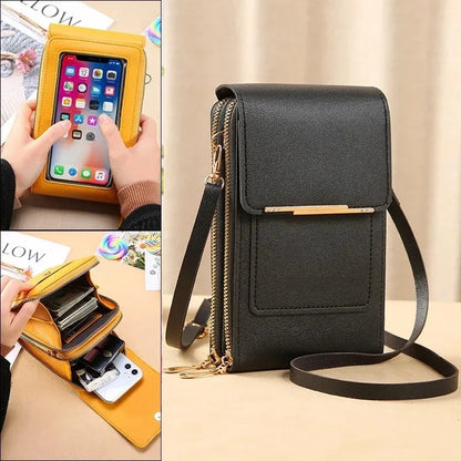 Crossbody Phone Bag With Touch Screen Lock Card Holder - Smarsty