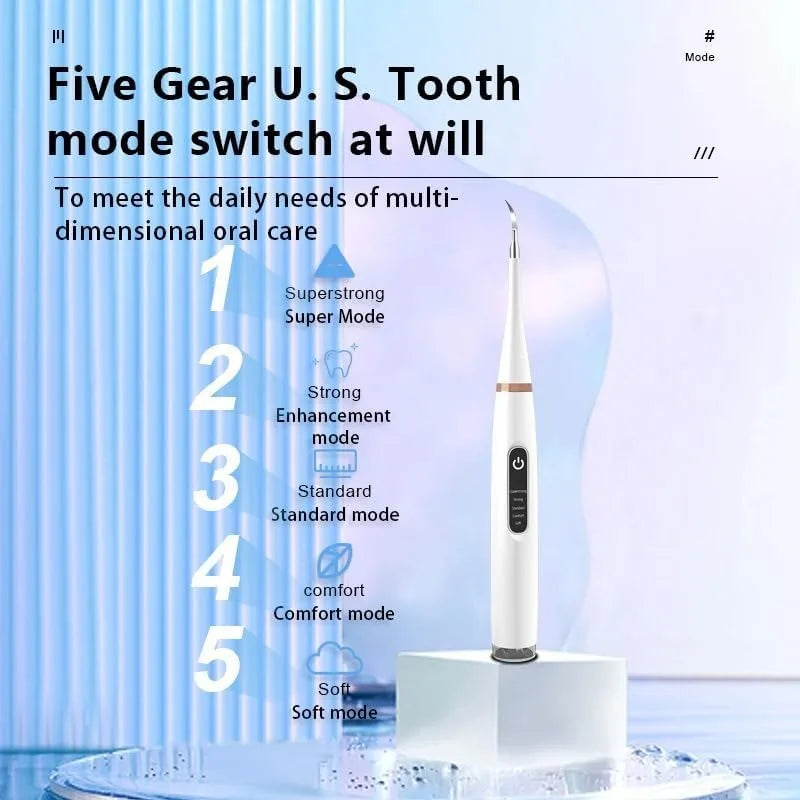 Ultrasonic Teeth Cleaner Tartar Remover Dental Calculus Stain Eraser Gum Multi Gear Type-C Rechargeable Portable Oral Care Tool