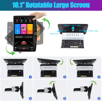 4+64GB Single 1 Din Android 14.0 10.1" Universal Wireless Carplay Car Stereo Radio Multimedia Player GPS Navi WIFI Android Auto