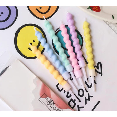 6/12/48pcs/1case Birthday Candles Spiral Cake Candles  Long Thin Cake Candles For Wedding Party And Cake Decoration - Smarsty