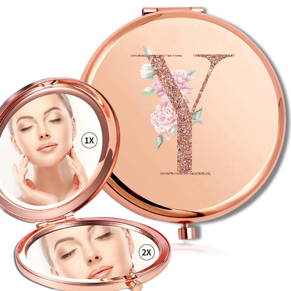 Rose Gold Double Sided Makeup Mirror Compact Design - Smarsty