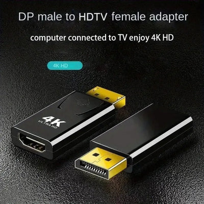 4K DP DisplayPort to HDMI-compatible Adapter Converter Display Port DP to HDMI-compatible HDTV Adapter Video Audio Laptop PC - Smarsty
