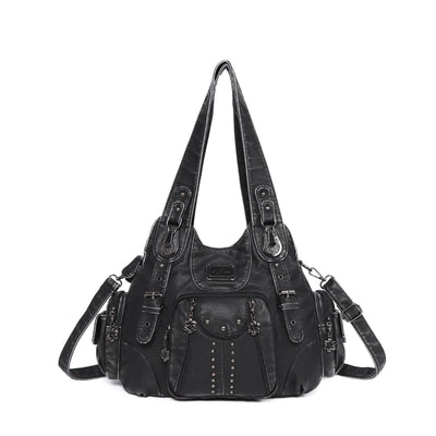 Angelkiss PU Leather Women Shoulder Bag Zipper Closure - Smarsty