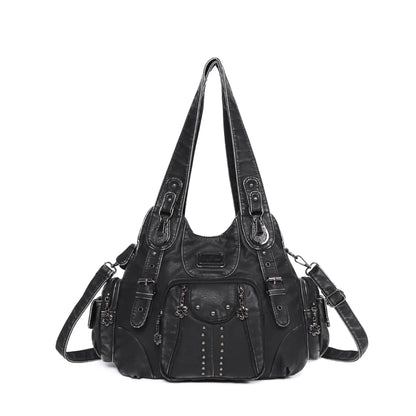 Angelkiss PU Leather Women Shoulder Bag Zipper Closure - Smarsty